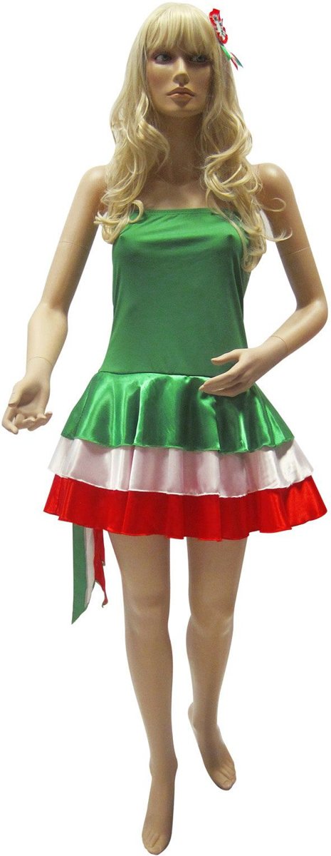 Landen Thema Kostuum | Nations Line Miss Italie | Vrouw | Large | Carnaval kostuum | Verkleedkleding